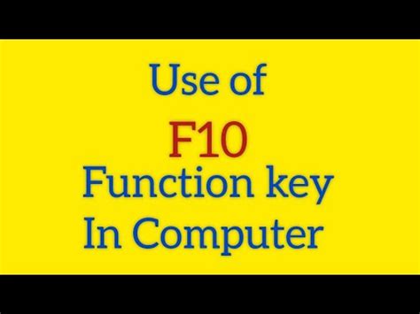 f10 key is used for|f10 function key on laptop.